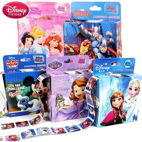 200PCS Disney Sticker Princess Frozen Anna elza Sofia Mickey Mouse Belle Snow White Tattoo Nail Sticker Children Baby Kids Gift