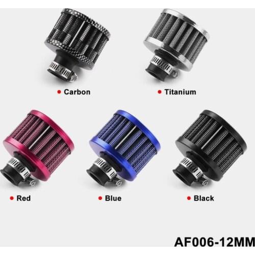 5 Color 12mm Car OIL Cold Air Intake Round Crank Case EngIne Turbo Vent Breather Filter Car Modification Air Filter Filters