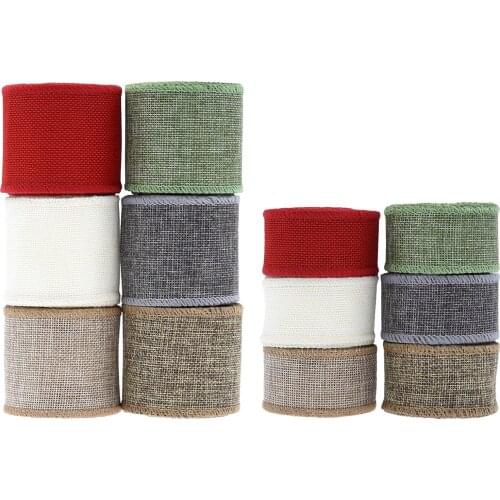 5M/lot Jute Burlap Ribbon Colorful Natural Jute Fabric Hessian Ribbon DIY Wedding Decor Gift Wrapping Party Supplies