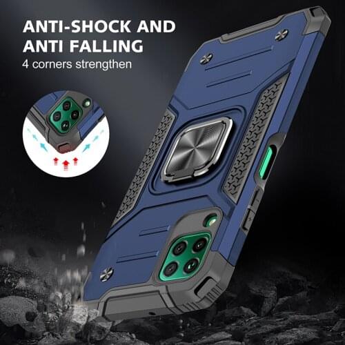 Magnetic Metal Ring Stand Holder Armor Shockproof Case For Huawei P40 Lite Nova 7i 6 SE Soft TPU Frame Hard PC Back Cover Fundas
