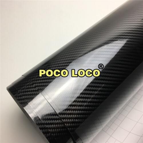 Black 5D High Glossy Carbon FIber Vinyl Wrap Car Motorcycles Sticker 8DM Ultra Gloss Black Wrap Film