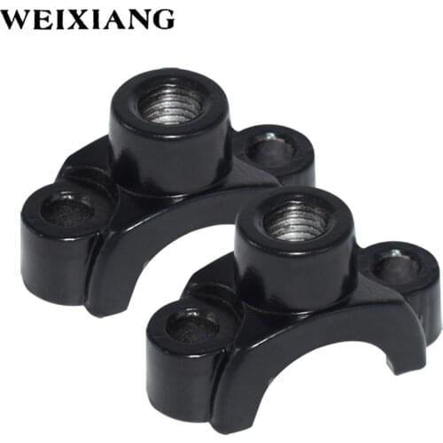 2x 22mm 7/8" Motorcycle Mirror Mount Holders Bracket Clamp For Motorbike Handlebar Moped Dirt Pit Bike ATV Quad 4 Wheeler M10