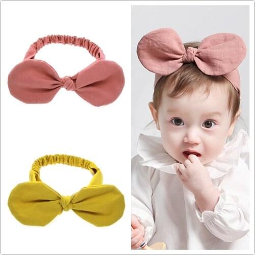 2 Pcs/Set Children Cute Colors Printed Stripes Hairband Girls Lovely Bow Ears Headbands Kids Hair Accessories For Girls