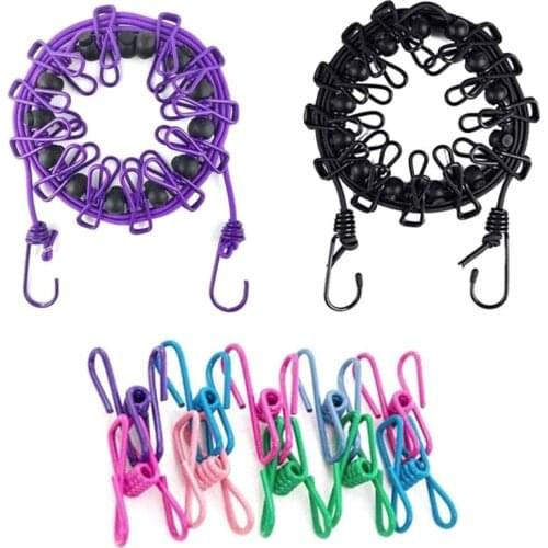 Travel Clotheslines 2Pcs Portable Retractable Clothes Line Adjustable Elastic Hanging Drying with 10pcs Clothespins