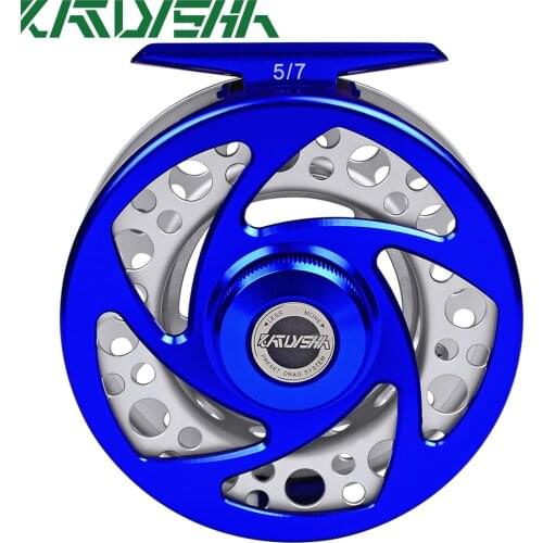 KATYUSHA Fly Reel 5/7-7/9-9/10 WT Fly Fishing Wheel Aluminum Fly Fishing Reel CNC Machine Cut Large Arbor Die Casting