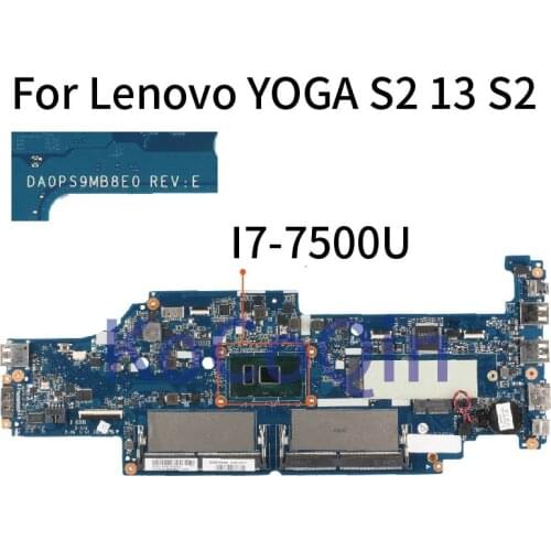 KoCoQin DA0PS9MB8E0 Laptop motherboard For Lenovo YOGA S2 13 S2 Core I7-7500U Mainboard SR2ZV DDR4