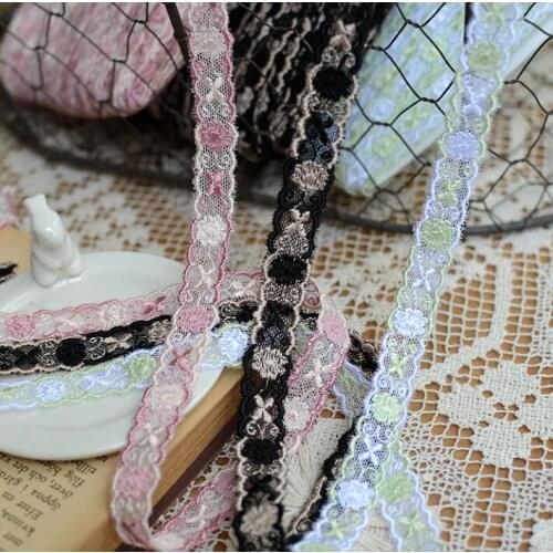 10 Meters Pretty Flower Floral Lace Trim Lace Fabric for Wedding Dress Doll Decoration Lace Accessories 14mm Width