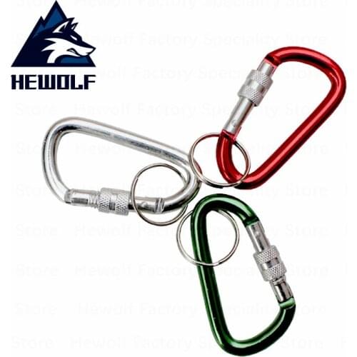 Hewolf Outdoor Water Bottle Hook Camping Carabiner Hook D-ring Tent Hook Key Buckle Hook Outdoor Backpack Buckel Aluminum Alloy