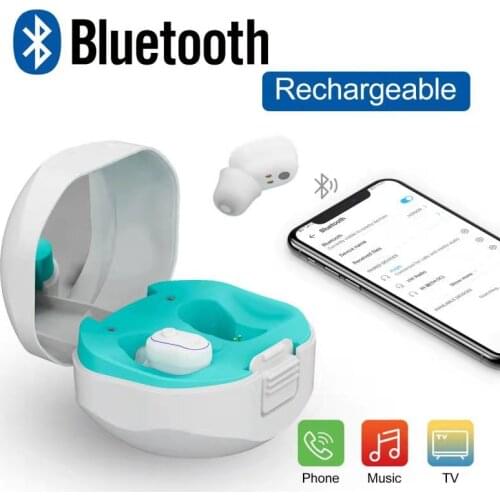 Best Rechargeable Digital Wireless Hearing Aids With Bluetooth 4 Channels Super Mini Hearing Aid ITC Sound Amplifier Portable