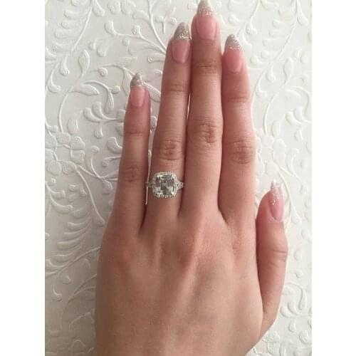 Fashion Gorgeous 925 Standard Sterling Silver Diamond Engagement Engagement Ring Love Diamond Ring Size 6-10