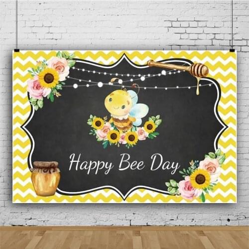 Cartoon Hardworking Little Bee Baby Show Sweet Party Background Kids Birthday Decoration Photography Photo Newborn Bath Backdrop