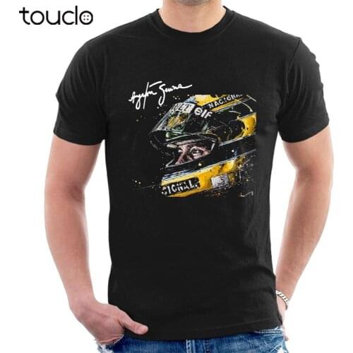 Newest Fashion AYRTON SENNA TRIBUTE T-SHIRT Helmet Tee MenS High Quality Tees