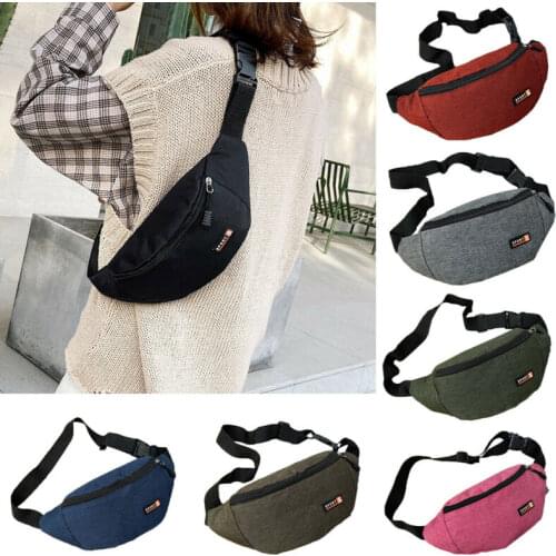 Unisex Waist Bags 2020 Solid Large Capacity Waterproof Waist Bags Pouch Zipper Fanny Pack Sports Bags For Women Men Waist Bags