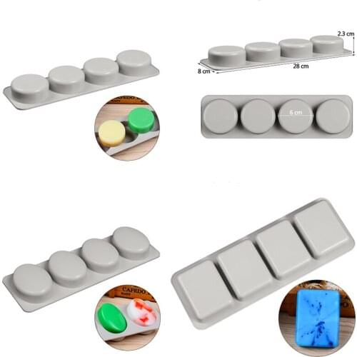 DIY Silicone Soap Mold for Handmade Soap Making Forms 3D Moulds Square Oval Round Soap Molds Fun Gifts
