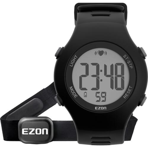 EZON T037 Brand Heart Rate Monitor Outdoor Sport Watch for Man Women 50M Waterproof Digital Watch Swimming Running Watch