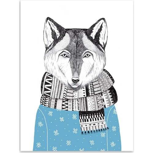 Triptych Watercolor Nordic Animal Lion Bear Panda A4 Art Prints Poster Hipster Wall Picture Canvas Painting Kids Room Home Decor