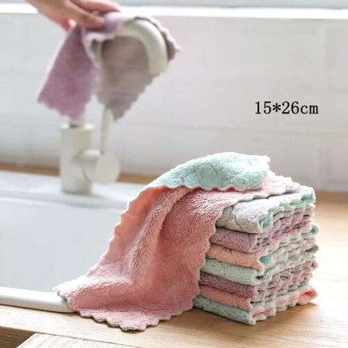15*26cm Rag Cleaning Cloth For Washing Dishs Kitchen Supplies Double Side Absorbent Dishcloth Special Soft cloths Kitchen
