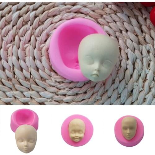 1pcs 3D Baby Face Chocolate Candy Jelly Baking Fondant Cake Decorating Tool Resin Molds Polymer Clay Human Face Silicone Mold