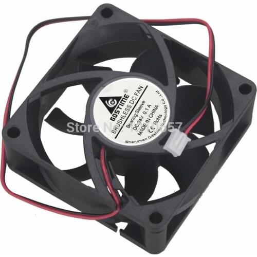 1PCS Gdstime 7025 70MM 70 x 70 x 25mm 7CM 2Pin 24V DC Case Cooling Fan