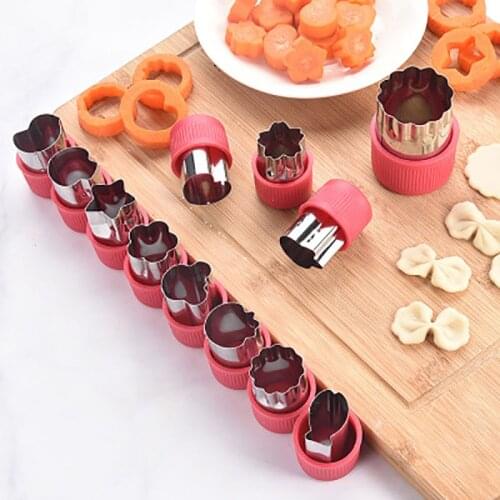12pcs/set Stainless Steel Biscuit Cutter Multiple Shapes Fruit Vegetable Cutters DIY Baking Accessories Kitchen Styling Tools