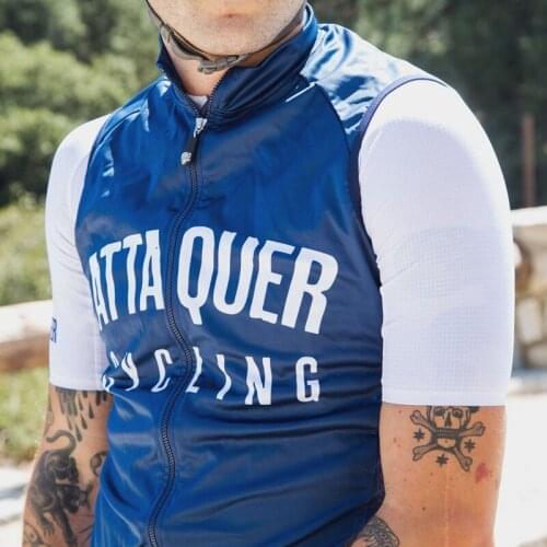 Attaquer 2021 Team Navy Blue Cycling Vest Men Outdoor Riding Gilet De Cyclisme Road Bike Sleeveless Autumn Windproof Sport Wear