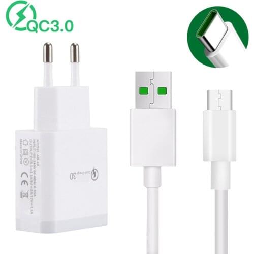 9V Fast Charger adapter 5A Super Flash VOOC Type C Charge cable For Huawei P40 Xiaomi POCO X3 OPPO A52 F17 Realme 6 7 Pro Q X XT