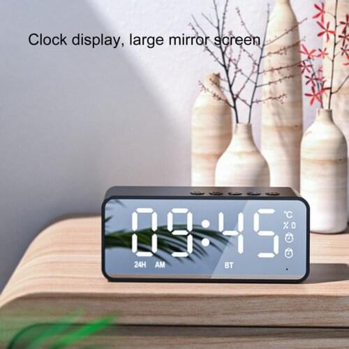 Wireless Bluetooth Speaker Rechargeable Light Multifunctional Digital Electronic Clock Temperature Display FM Radio Speaker