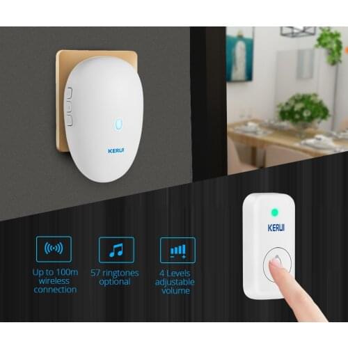 KERUI M521 Smart Home Doorbell Wireless Security Interphone System 57 Chime 100m Remote Control With Battery Powerd Door Button