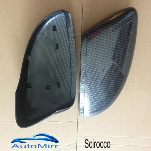Side Mirror Caps for Volkswagen Passat B7 CC Scirocco MK3 For Jetta MK6 Beetle A5 (Carbon Effect) 6 Replacement covers