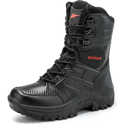 Autumn Winter Men Military Leather Boots Special Forces Tactical Desert Combat Boots Outdoor Sport Shoes Ankle Footwear