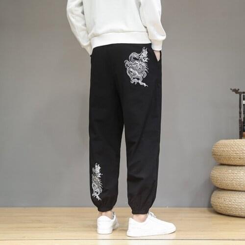 Harem Pants Men Japanese Casual Cotton Linen Trouser Man Jogger Pants Korean Style Men Baggy Pants Streetwear Male Casual Pants
