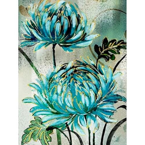 DIY 5D Diamond Painting Blue Flowers Cross Stitch Kit Full Drill Square Embroidery Mosaic Art Picture of Rhinestones Home Decor