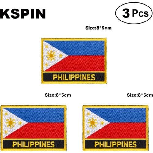 Philippines Rectangular Shape Flag patches embroidered flag patches national flag patches for clothing DIY Decoration