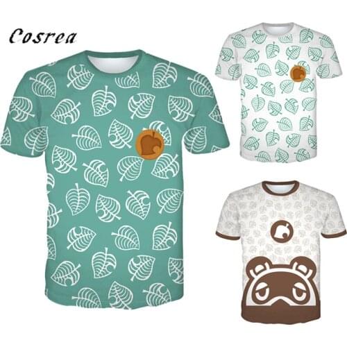 Animal Cos Shirts Boy Girls Crossing Tops T Shirt Summer Tom Nook Tees Clothes Crossing 3D Printed Animal Unisex Short Sleeve