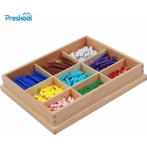 Montessori Kids Toy Baby Wood Nine GridsChecker Board Beads Box Learning Educational Preschool Training Brinquedos Juguets