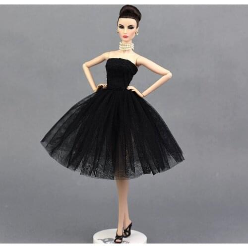 Amazing Black Dress Skirt Lace Evening Party Wedding Princess Gown Fashion Outfit Clothes For 1/6 Barbie Xinyi Fr Doll Girl Gift