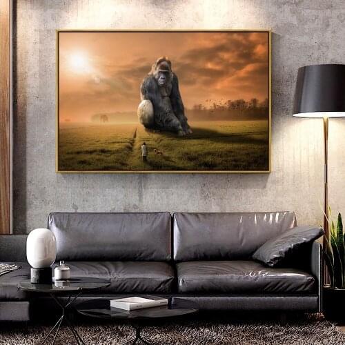 Artcozy Oil Canvas Painting the_giant_gorilla monkey For Home Decoration Wall Art