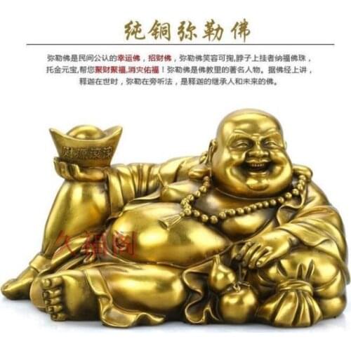 China Collection copper Boutique The reclining Buddha Sculpture