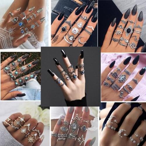 Rings for Women Bohemian Jewelry Anillos Bague Femme Punk Accessories Girls Schmuck Bijoux Jewellery Aliexpress Gifts