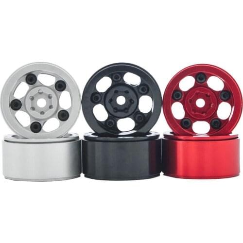 4Pcs Aluminum Alloy Wheels Rims RC Car Parts for 1/24 Axial SCX24 90081 Remote Control Car Upgrade Accessories