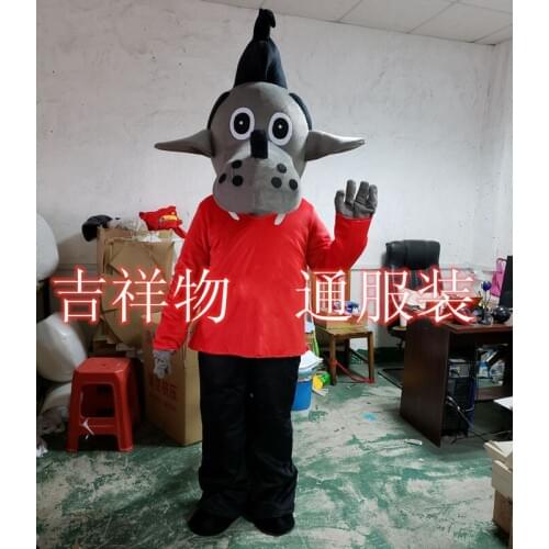 "Rabbit, Wait and See." Mascot Costume Rabbits, Wait and See Mascot Pink Big Bad Wolf Mascot Costume Cosplay Dress Adult Size