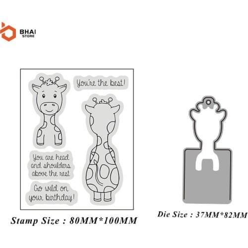 Giraffe Label Metal Cutting Dies and Stamps Stencil for DIY Scrapbooking Photo Album Embossing Decorative Paper Cards 2021 New