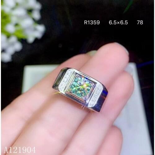 KJJEAXCMY Boutique Jewelry 925 Sterling Silver Inlaid 3.0 Carat Mozan Diamond Mens Male Ring