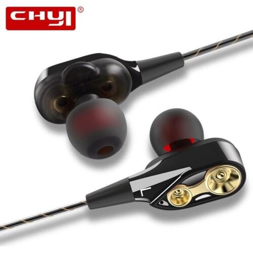 Dual Drive Dynamic Stereo Earphone In-ear Fone De Ouvido Earbud Bass Earphones For IPhone Huawei Xiaomi 3.5mm Earphone With Mic