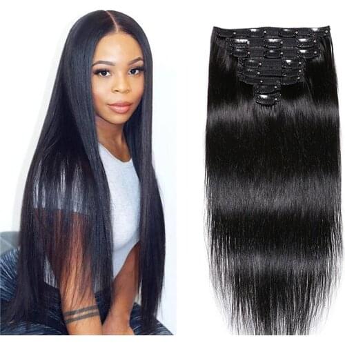 Straight Hair Clip in Human Hair Extensions 8pc/set 120g Remy human Hair Clip In Extensions Brown Blonde clip in Full Head
