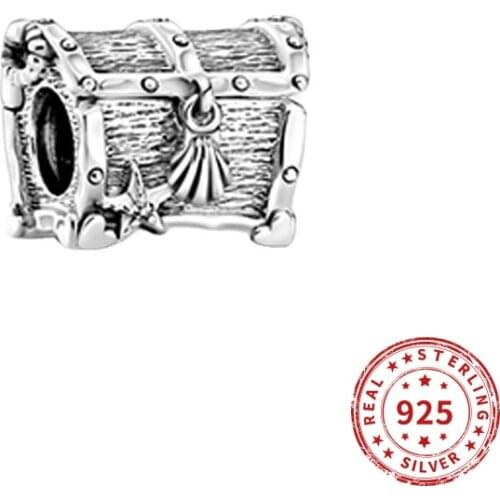 925 sterling silver Beads Chest of Treasure Charm Beads fit Original Pandora Ocean series Bracelet Jewelry 2021