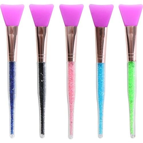 Silicone Face Mask Makeup Brushes with Rhinestones Multi-Function DIY Brush Facial Foundation Cosmetic Beauty Make Up Brush Tool