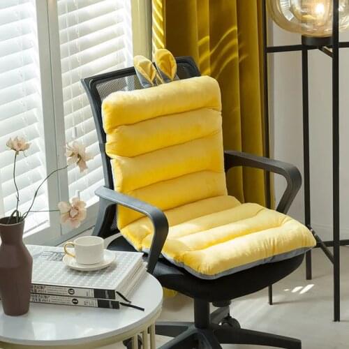 Cute Thicken Chair One-piece Cushion Office Sedentary Butt Mat Student Seat Back Cushions Waist Support Bedside Mats Pad