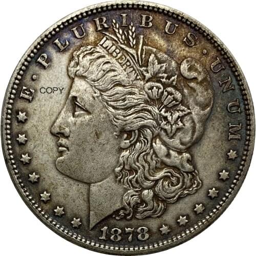 United States 1878 CC Morgan One Dollar US Coin Cupronickel Plated Silver Morgan Silver Dollor Coin