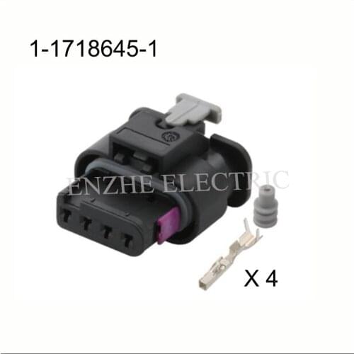 1-1718645-1 car wire female connector Harnes cable 4 pin automotive Injector sensor reversing radar plug Include terminals seal